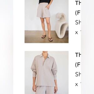 AYR Tan Collared Top and Shorts Set